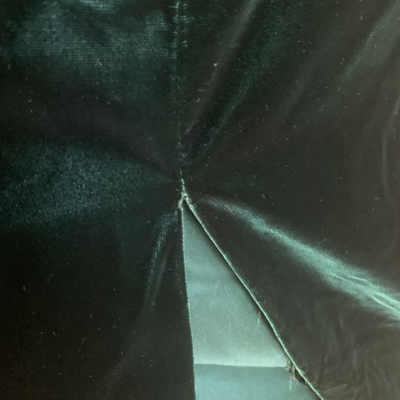 Vintage 60s 70s Green Velvet Halter Crochet Lace Bib Maxi Dress Gunne Goth - Picture 12 of 12